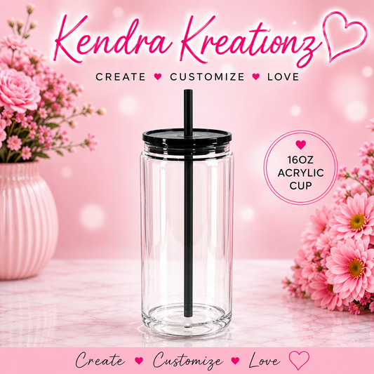 16oz Acrylic plastic Snow Globe Cup w/ Colored Lids