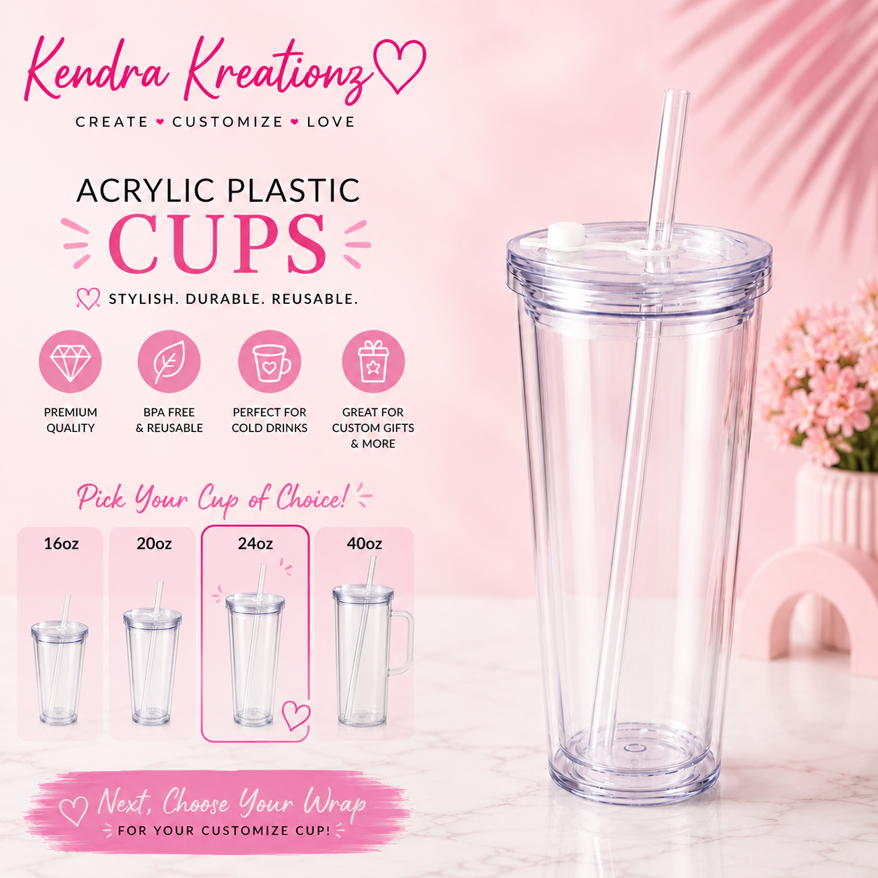 Acrylic Snow Globe Cups