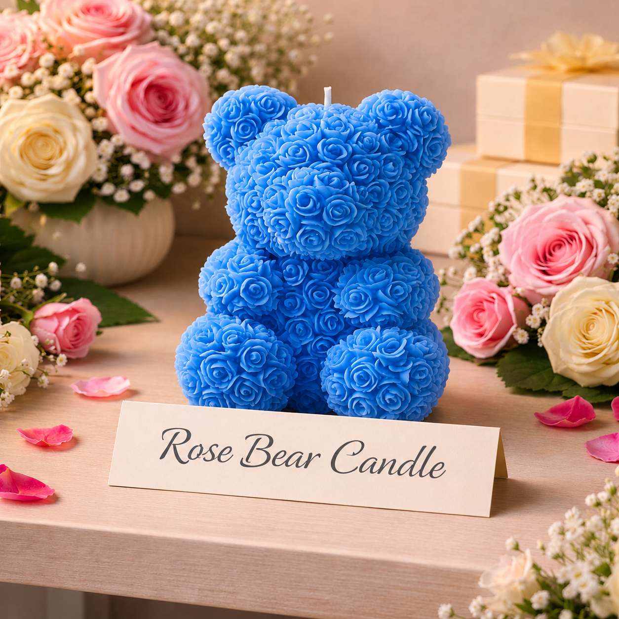 Rose Bear Candle