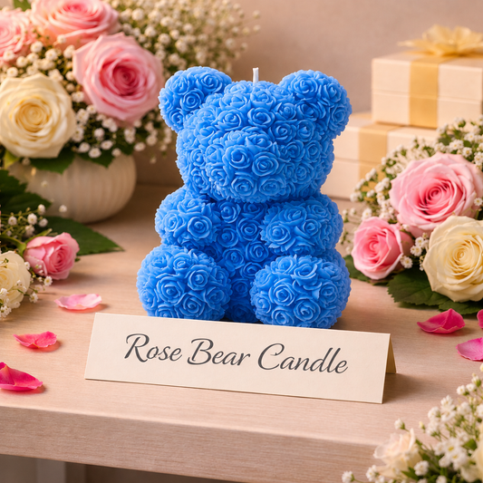 Rose Bear Candle