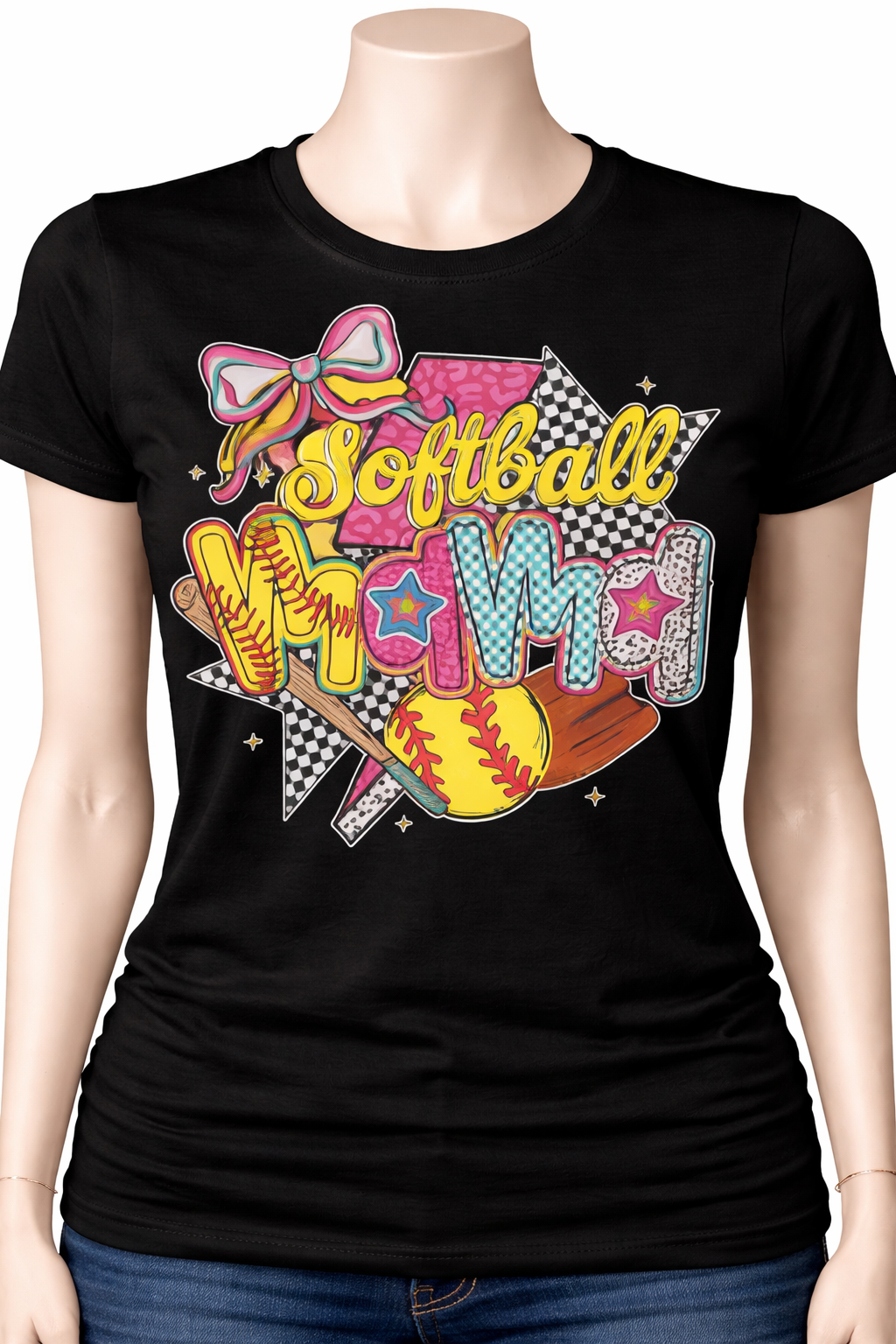 Softball Mama Retro Spirit Tee
